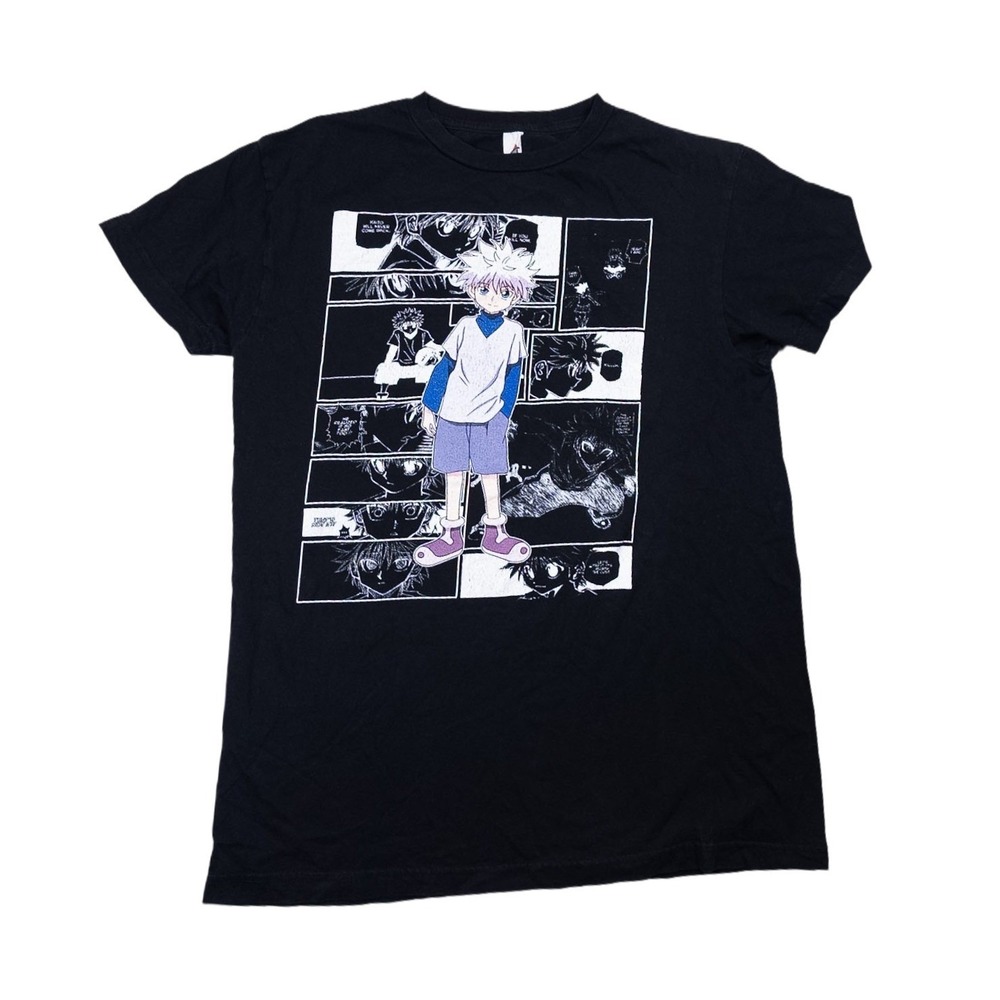 Smart Blanks Hunter x Hunter Killua Manga T-Shirt Mens Medium Black Excellent